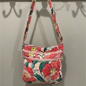 Vera Bradley Vintage Floral Triple Zip Crossbody Bag